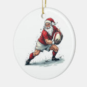 Kerstmis Fantasy Football speelt Kerstman Keramisch Ornament (Links)