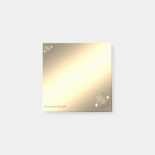 Kerstmis, Faux Gold Snowflakes-op maat Post-it® Notes (Voorkant)