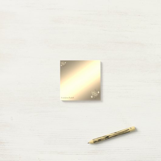 Kerstmis, Faux Gold Snowflakes-op maat Post-it® Notes (Op bureau)