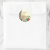 Kerstmis, Faux Gold, Waterverf Poinsettia Ronde Sticker (Tas)