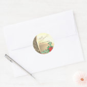 Kerstmis, Faux Gold, Waterverf Poinsettia Ronde Sticker (Envelop)