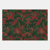 Kerstmis Faux Velvet Red Green Holiday Inpakpapier Vel (Voorkant 2)