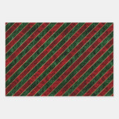Kerstmis Faux Velvet Red Green Holiday Inpakpapier Vel (Voorkant)