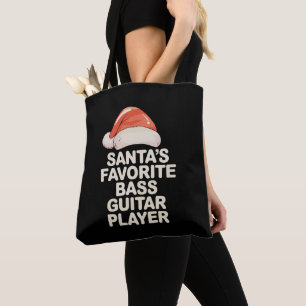 Kerstmis favoriete basgitaarspeler van Sinterklaas Tote Bag