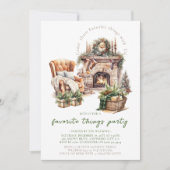 Kerstmis favoriete dingen Party Cosy Open haard Kaart (Voorkant)