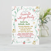 Kerstmis Favoriete Dingen Uitnodiging (Staand voorkant)