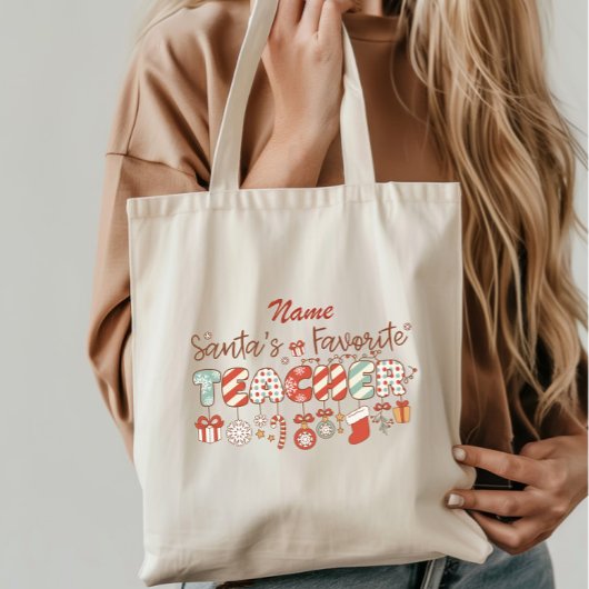 Kerstmis favoriete leraar van de Kerstman Tote Bag