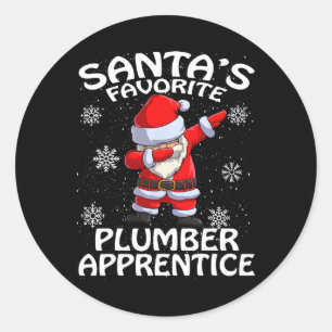 Kerstmis favoriete loodgieter leerling ronde sticker