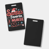 Kerstmis favoriete verpleegster badge (Voor- en achterkant)