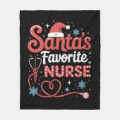 Kerstmis Favoriete Verpleegster  Fleece Deken (Voorkant)