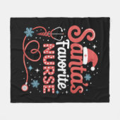 Kerstmis Favoriete Verpleegster  Fleece Deken (Voorkant (Horizontaal))
