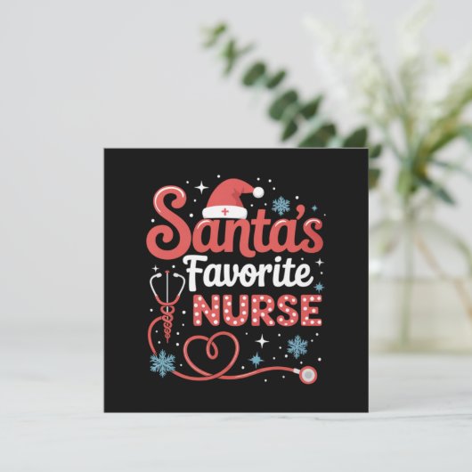 Kerstmis Favoriete Verpleegster  Kaart (Staand voorkant)