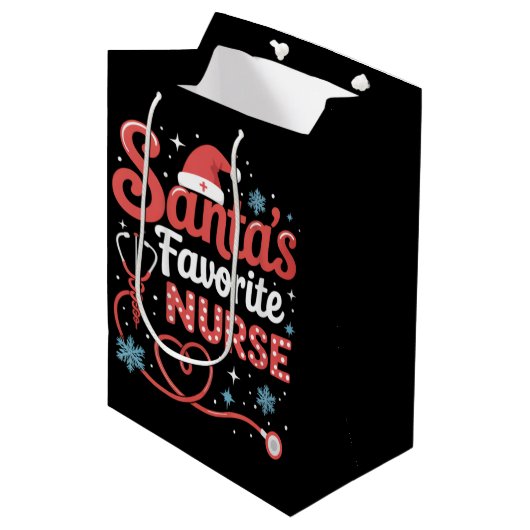 Kerstmis favoriete verpleegster medium cadeauzakje (Voorkant Gekanteld)