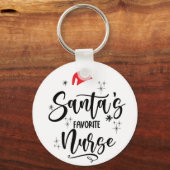 Kerstmis Favoriete Verpleegster  Sleutelhanger (Voorkant)