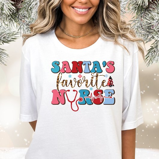 Kerstmis, favoriete verpleegster t-shirt