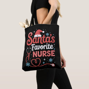 Kerstmis favoriete verpleegster tote bag