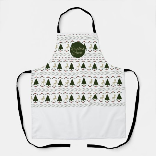 Kerstmis Fawn Apron Schort (Voorkant)