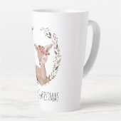 Kerstmis Fawn Wreate  Latte Mok (Rechterhoek)