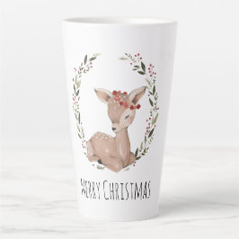 Kerstmis Fawn Wreate Latte Mok