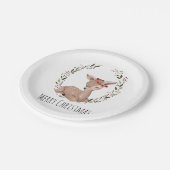 Kerstmis Fawn Wreath Papieren Bordje (Gekanteld)