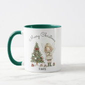 Kerstmis Fee en Boom Persoonlijke Cadeau Mok (Links)