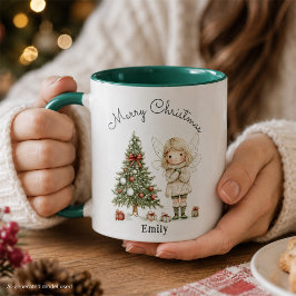 Kerstmis Fee en Boom Persoonlijke Cadeau Mok