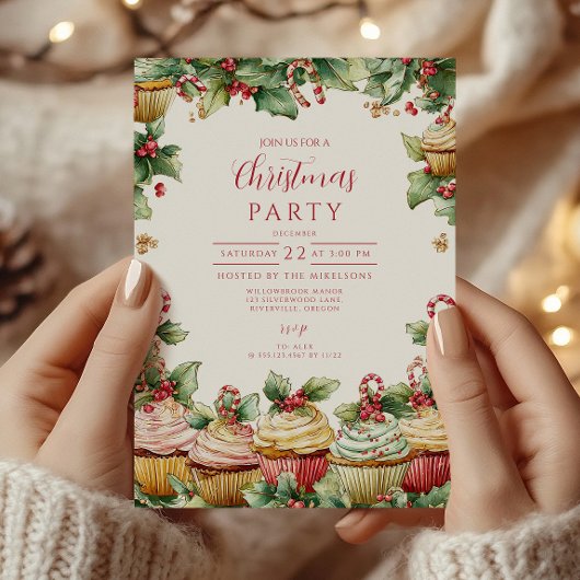 Kerstmis Feest Cupcake Blijdschap Kaart