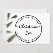 Kerstmis feestdag diner wit groen eenvoudig kaart (Voorkant)