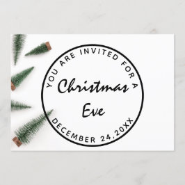 Kerstmis feestdag diner wit groen eenvoudig kaart