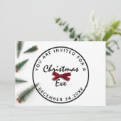 Kerstmis feestdag diner witte rode rode roboe kaart (Staand voorkant)