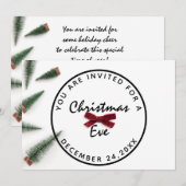 Kerstmis feestdag diner witte rode rode roboe kaart (Voorkant / Achterkant)