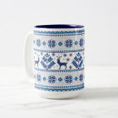 Kerstmis - feestdag feestdag feestelijke feestelij tweekleurige koffiemok (Voorkant links)