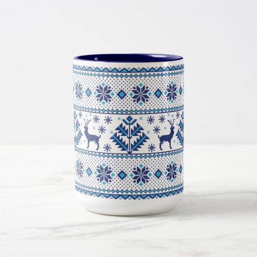 Kerstmis - feestdag feestdag feestelijke feestelij tweekleurige koffiemok (Center)