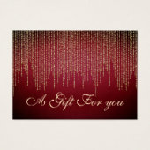 Kerstmis, feestdag, gouden verblinding, rood cadea visitekaartje (Voorkant)