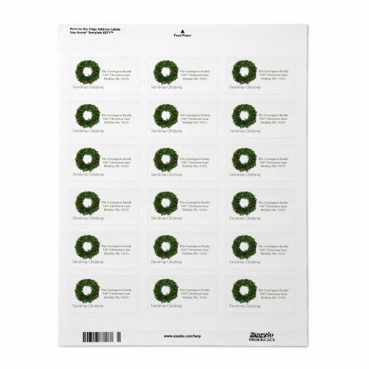 Kerstmis feestdag - hoofdartikel etiket (Full Sheet)