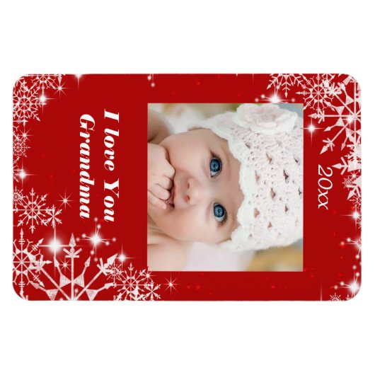 Kerstmis, feestdag, ik hou van je oma magneet (Horizontaal)