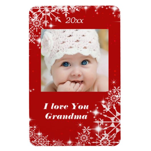 Kerstmis, feestdag, ik hou van je oma magneet (Verticaal)