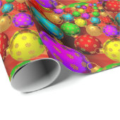 Kerstmis, feestdag, kleurrijke Ornamenten Cadeaupapier (Rol Hoek)