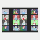 Kerstmis/feestdag, met animatiemodel, blad inpakpapier vel (Voorkant 3)