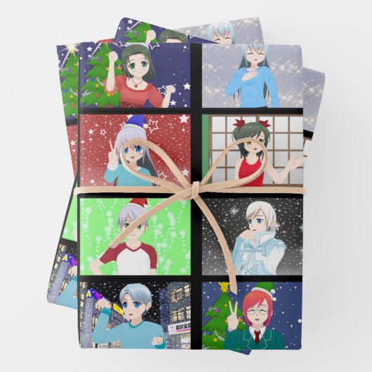 Kerstmis/feestdag, met animatiemodel, blad inpakpapier vel (In situ)