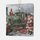 Kerstmis  feestdag met kerstcadeaus voor kerstcade keramisch ornament (Links)