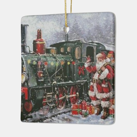 Kerstmis  feestdag met kerstcadeaus voor kerstcade keramisch ornament (Links)