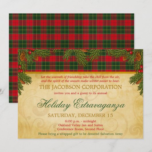 Kerstmis: feestdag met pantserfeest kaart (Voorkant / Achterkant)