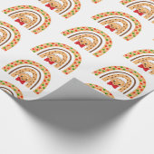 Kerstmis feestdag ontbijtkoek regenboog cadeaupapier (Hoek)