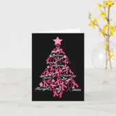Kerstmis: feestdag roze lintlintgevecht kaart (Gele Bloem)