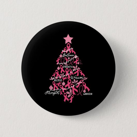 Kerstmis: feestdag roze lintlintgevecht ronde button 5,7 cm (Voorkant)