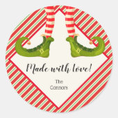 Kerstmis, feestdag voor thuisgoederen, klein bakke ronde sticker (Voorkant)