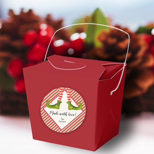 Kerstmis, feestdag voor thuisgoederen, klein bakke ronde sticker