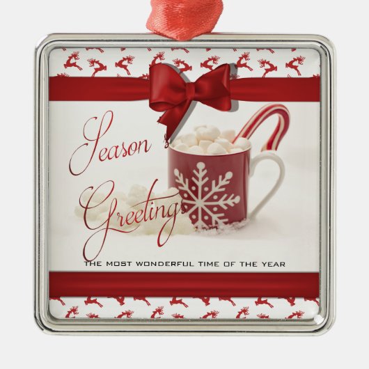 Kerstmis Feestdagen, Beste tijd van het Jaar Metalen Ornament (Voorkant)