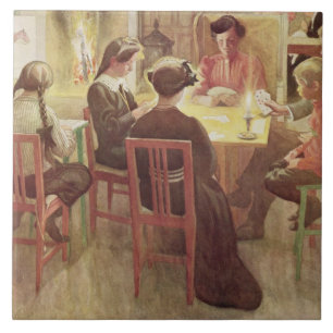 Kerstmis Feestdagen, café. in "Lasst Licht Hinin"  Tegeltje